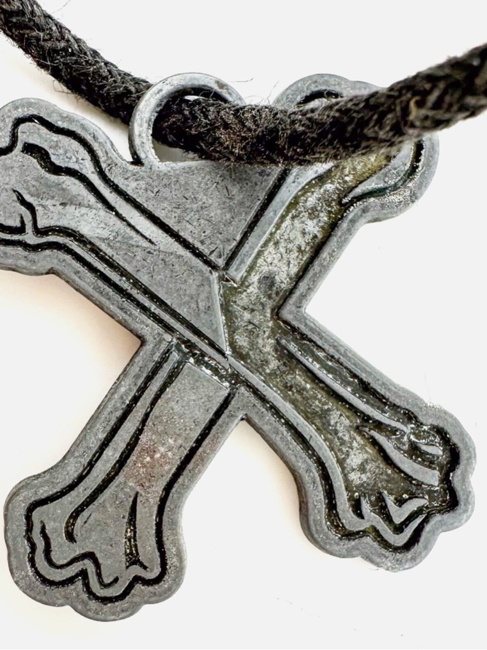 Black Cord Necklace with Metal Charms - Picture 8 of 11